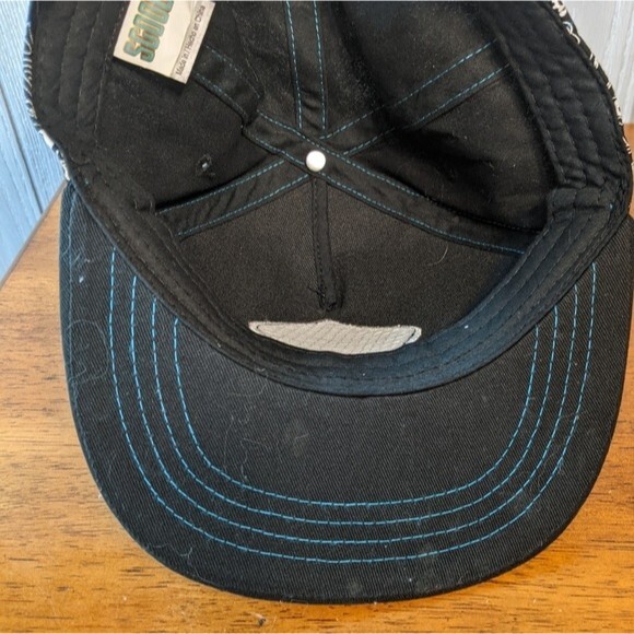 Scooby Doo Black White Print Flat Bill Kids Snapback Hat EUC OSFM - Picture 5 of 7